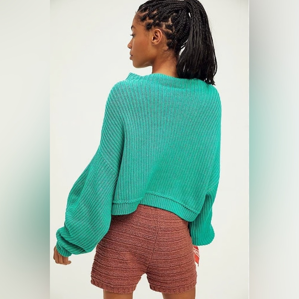 Free People Emmy Mock Neck Women's Green Sweater - M